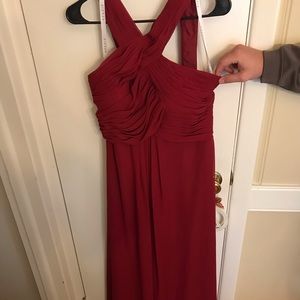 Azazie Burgandy Maxi Dress